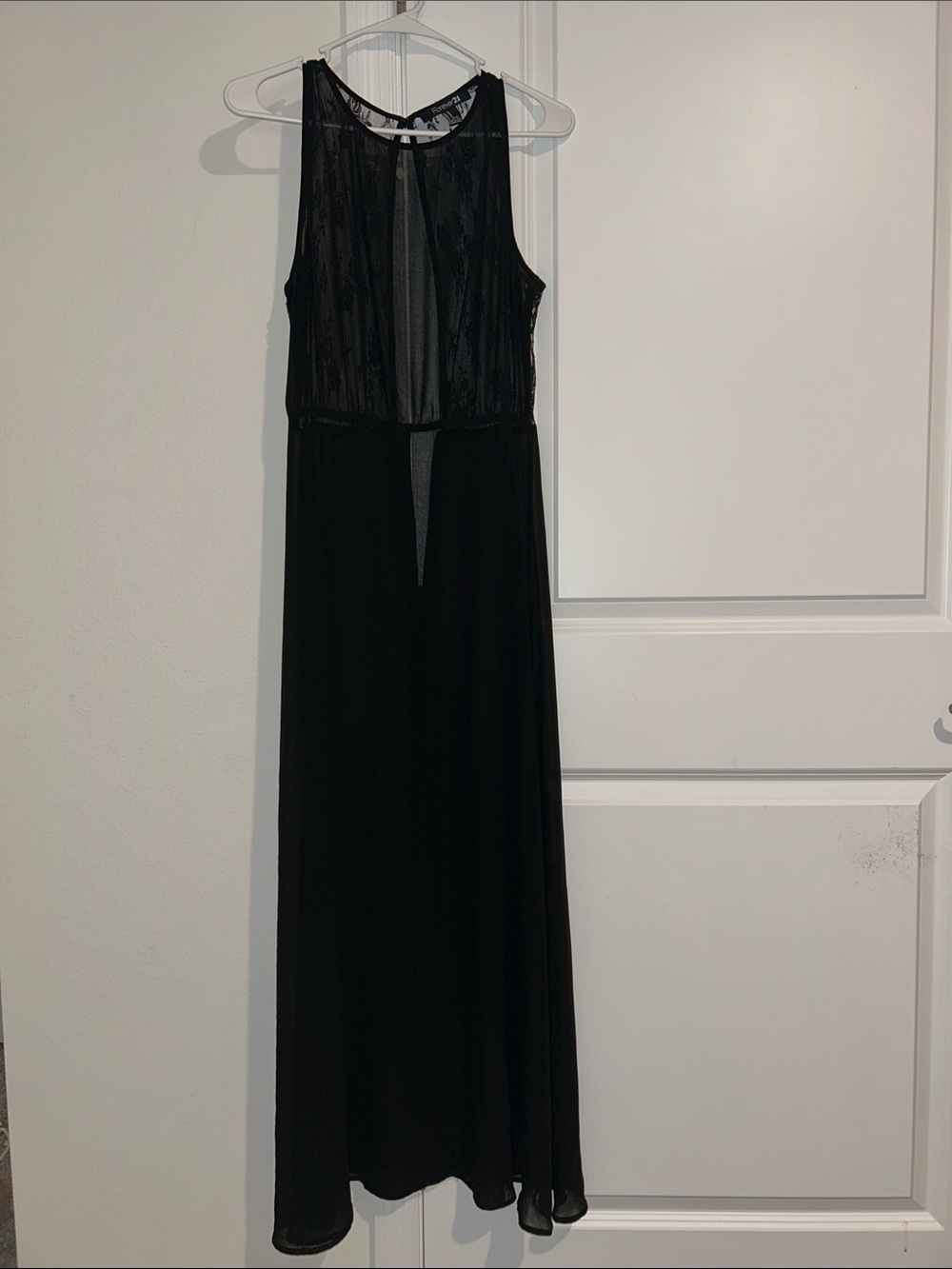 Black Sheer Bodice Maxi Dress/Cover Up